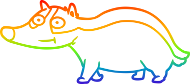 Bir insan tarafından çizilmiş gökkuşağı gradyan çizgi çizimi.