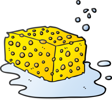 Bir insan tarafından çizilmiş serbest çizgi film süngeri.