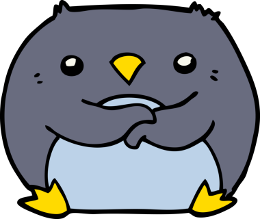 bir insan tarafından çizilmiş penguen çizgi filmi