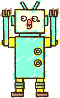 Bir insan tarafından çizilen robot tebeşiri.