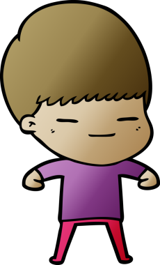 Bir insan tarafından çizilmiş kendini beğenmiş bir çocuk.