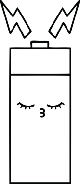 Bir insan tarafından çizilmiş bir pilin çizgi çizimi