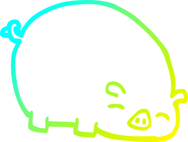 Bir insan tarafından çizilmiş soğuk çizgi domuz çizimi.