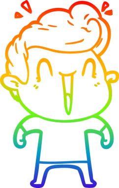 gökkuşağı gradyanı çizimi bir insan tarafından çizilmiş heyecanlı bir adam karikatürü