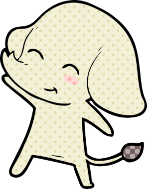 Bir insan tarafından çizilmiş şirin bir fil.