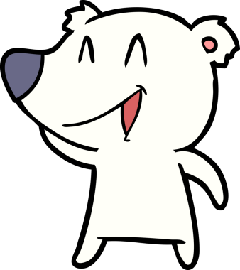 Bir insan tarafından çizilmiş mutlu kutup ayısı karikatürü