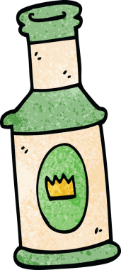 bir insan tarafından çizilmiş alkollü bir içecek.