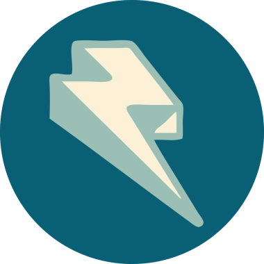 Bir insanın çizdiği yıldırımın ikonik dövme şekli