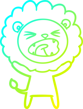 Bir insan tarafından çizilmiş karikatür aslanı çizimi.