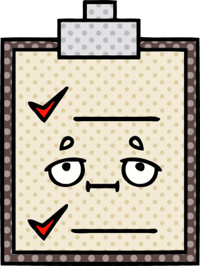 bir insan tarafından çizilmiş kontrol listesinin çizgi roman tarzı karikatürü