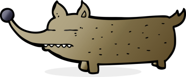 Bir insan tarafından çizilmiş komik küçük köpek.