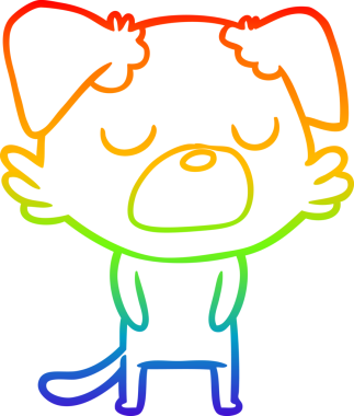 gökkuşağı gradyan çizimi bir insan tarafından çizilmiş bir çizgi köpek