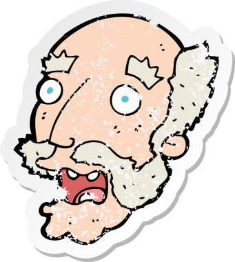 Bir karikatürün gerilimli çıkartması bir insan tarafından çizilmiş yaşlı bir adamı şok etti.