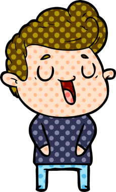 Bir insan tarafından çizilmiş mutlu çizgi film adamı.