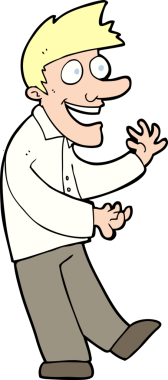 Bir insan tarafından çizilmiş heyecanlı bir çizgi film.