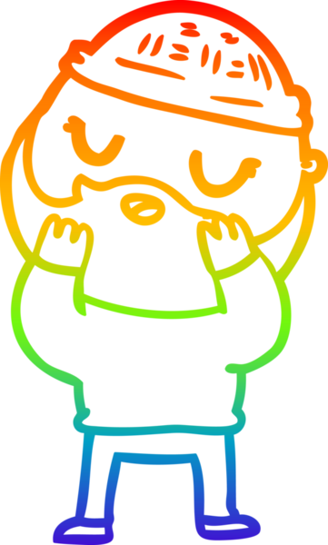 Bir insan tarafından çizilmiş sakallı bir karikatür çizimi.