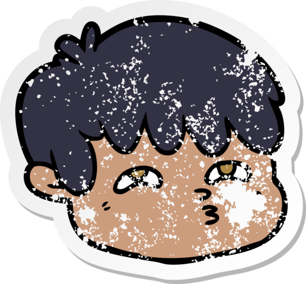 Bir insan tarafından çizilmiş karikatür erkek yüzü.