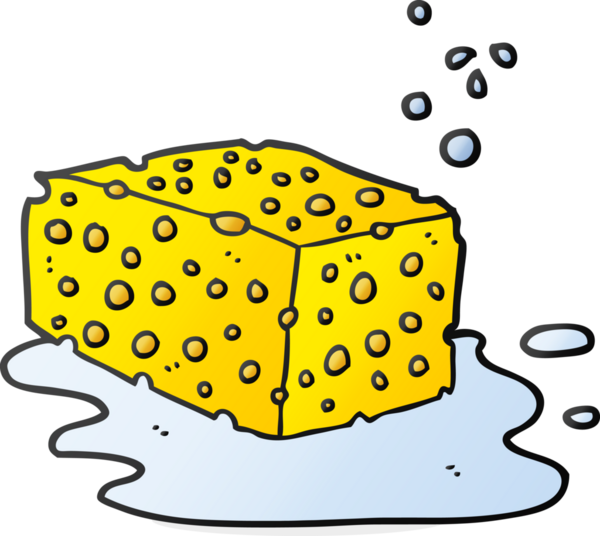 Bir insan tarafından çizilmiş serbest çizgi film süngeri.