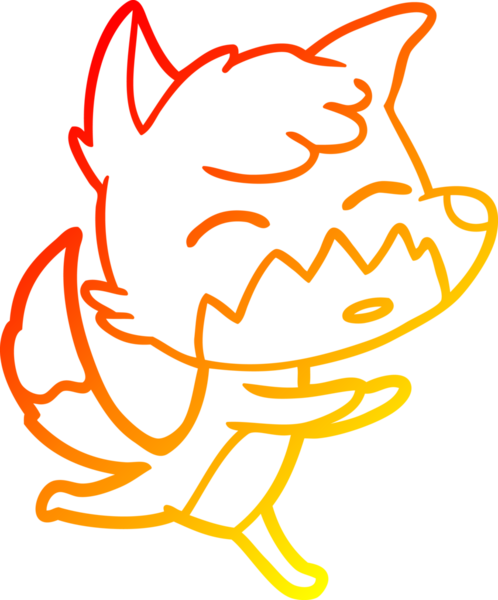 Bir insan tarafından çizilmiş bir tilkinin sıcak çizgi çizimi