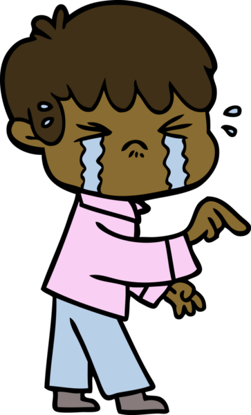 Bir insan tarafından çizilmiş ağlayan çocuk çizgi filmi.