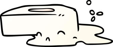 Bir insan tarafından çizilmiş köpüklü sabunun gradyan karikatürü.