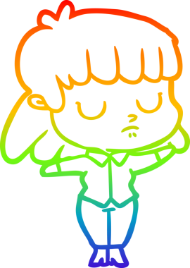 gökkuşağı gradyan çizgi çizimi bir insan tarafından çizilmiş ilgisiz bir kadın