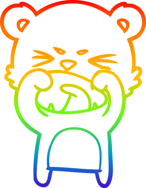 Bir insan tarafından çizilmiş kızgın bir çizgi film ayısının çizimi.