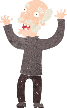 Çizgi film bir insan tarafından çizilmiş yaşlı adamı dehşete düşürdü.