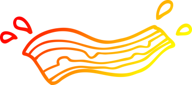 Bir insan tarafından çizilen cızırdayan pastırmanın sıcak çizgi çizimi