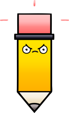 Bir insan tarafından çizilmiş bir kalemin gölgelenmiş karikatürü