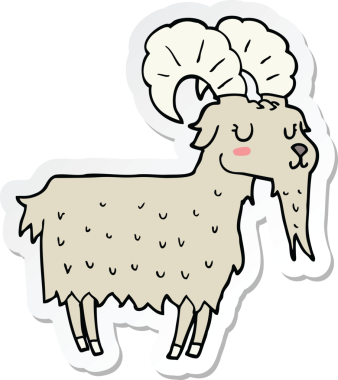 Bir insan tarafından çizilmiş bir keçinin çıkartması.