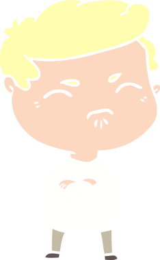 Düz renkli karikatür. Bir insan tarafından çizilmiş.