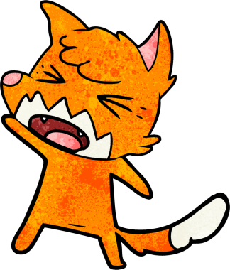 Bir insan tarafından çizilmiş kızgın çizgi film tilkisi.