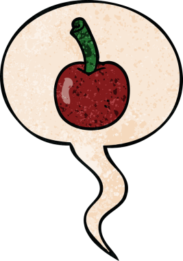 bir insan tarafından çizilmiş eski moda konuşma baloncuklu karikatür kirazı.