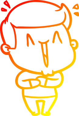 Bir insan tarafından çizilmiş, heyecanlı bir çizgi film çizimi.