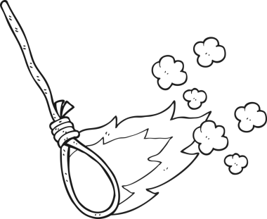 Bir insan tarafından çizilmiş siyah beyaz çizgi film cellat ilmiği.