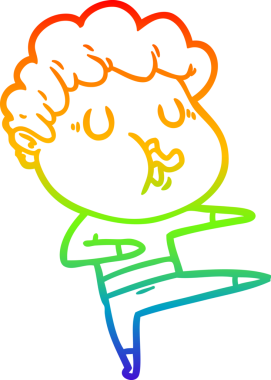 Gökkuşağı gradyan çizimi bir insan tarafından çizilmiş bir çizgi film karakteri.