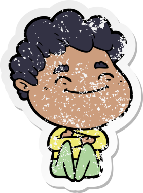 Bir insan tarafından çizilmiş, karikatür dostu bir adamın sıkıntılı çıkartması.