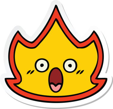 Bir insan tarafından çizilmiş şirin bir çizgi film çıkartması.