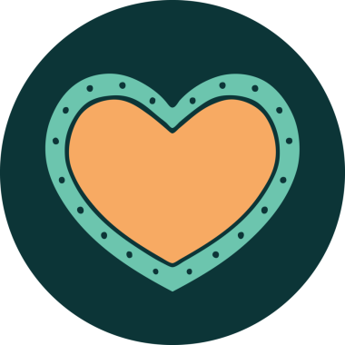 Bir insan tarafından çizilmiş bir kalbin ikonik dövme şekli