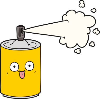 Bir insan tarafından çizilmiş karikatür spreyi.