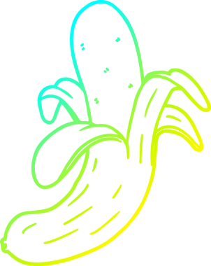 Bir insan tarafından çizilmiş bir muzun soğuk gradyan çizimi