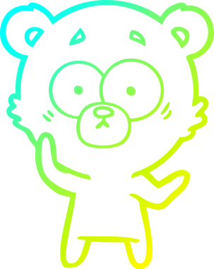 Bir insan tarafından çizilen şaşırmış ayı karikatürünün soğuk gradyan çizgisi