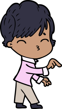 Bir insan tarafından çizilmiş bir çizgi film kadını.