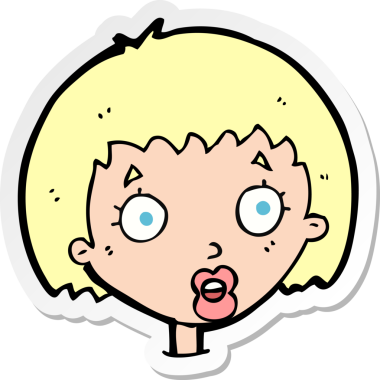 Bir insan tarafından çizilmiş bir karikatür çıkartması.