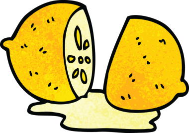 Bir insan tarafından çizilmiş dilimlenmiş limon karalaması