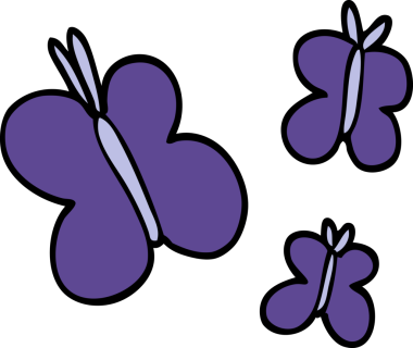 bir insan tarafından çizilmiş karalama kelebekleri