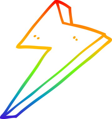 gökkuşağı gradyan çizgisi bir insan tarafından çizilmiş bir karikatür yıldırımı