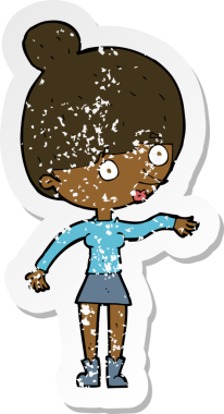 Bir insan tarafından çizilmiş bir karikatürün gerilimli çıkartması.