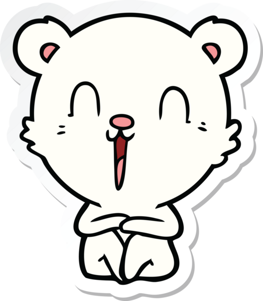 Bir insan tarafından çizilmiş mutlu bir kutup ayısının çıkartması.